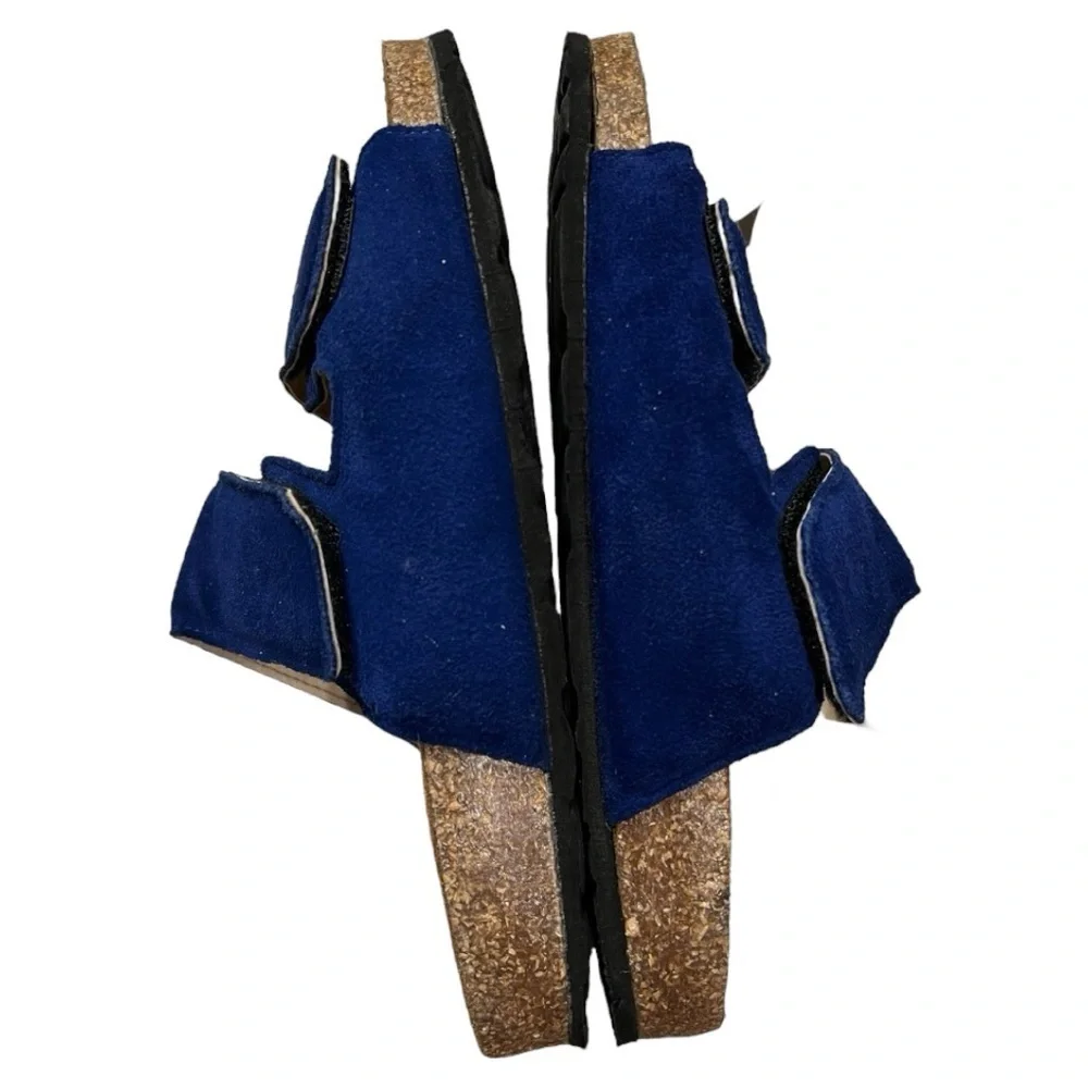 BIO GOLD Blue Slide Cork Bottom Soles Size 7.5